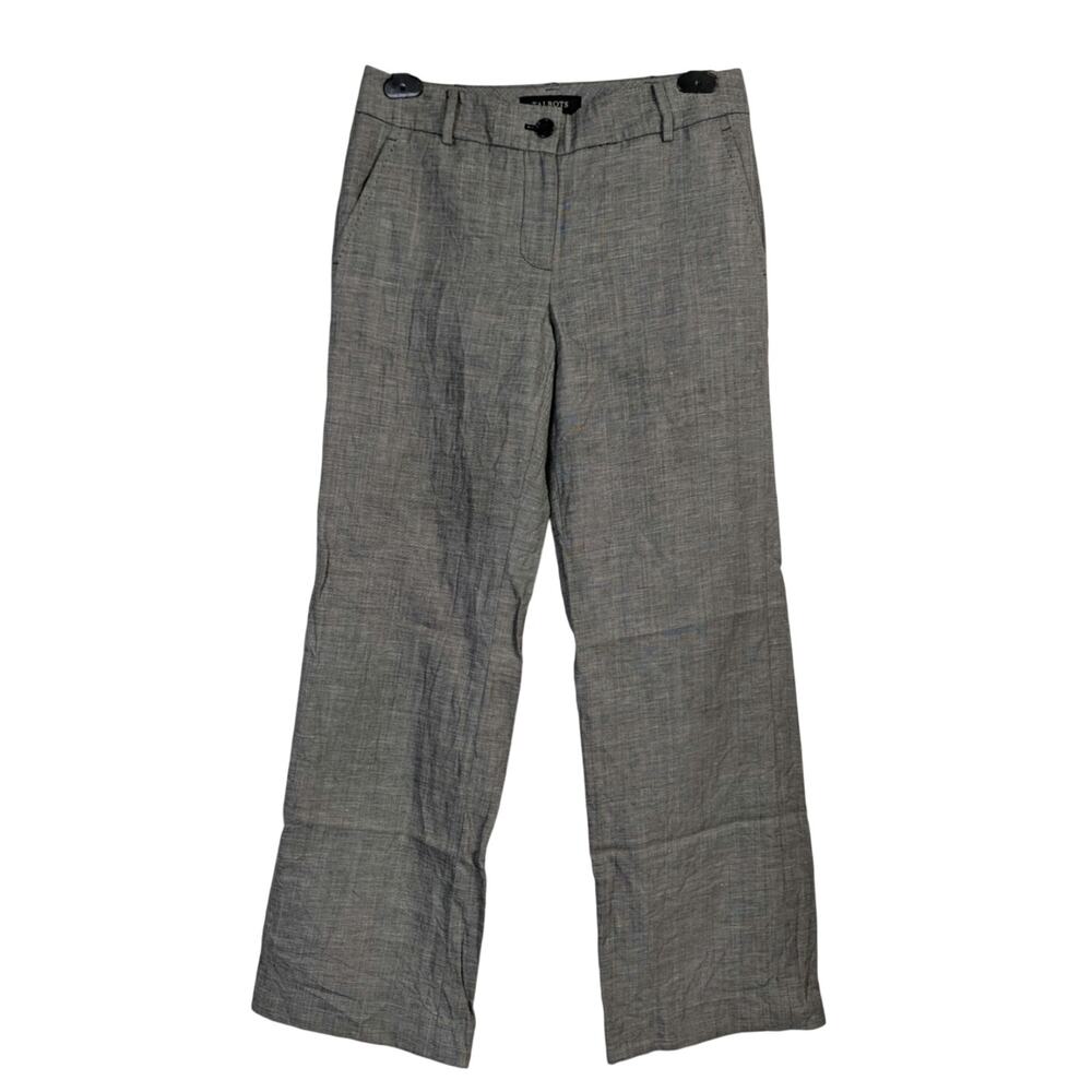 Talbots Dress Pants Womens 2 Grey Wool Linen Signature Office Classic Career